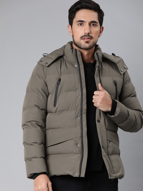 

U.S. Polo Assn. Men Olive Green Solid Puffer Jacket