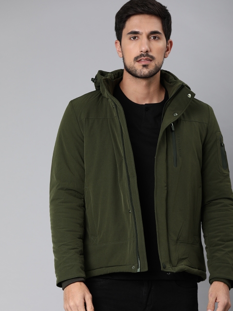 

U.S. Polo Assn. Men Olive Green Solid Padded Jacket