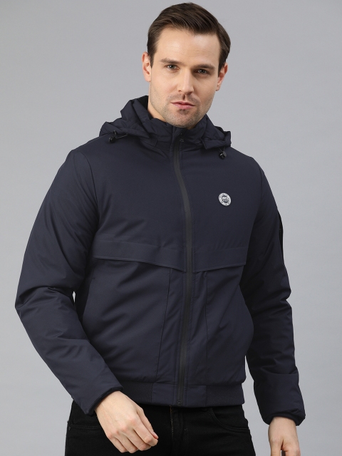 

U.S. Polo Assn. Men Navy Blue Solid Bomber Jacket