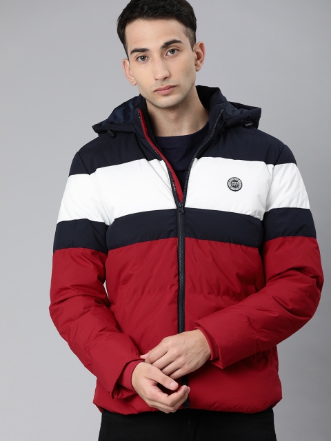 

U.S. Polo Assn. Men Navy Blue Colourblocked Puffer Jacket