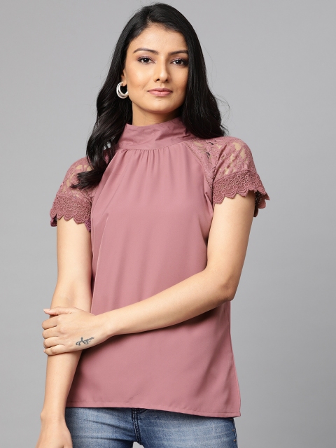 

plusS Women Mauve Solid Top, Pink