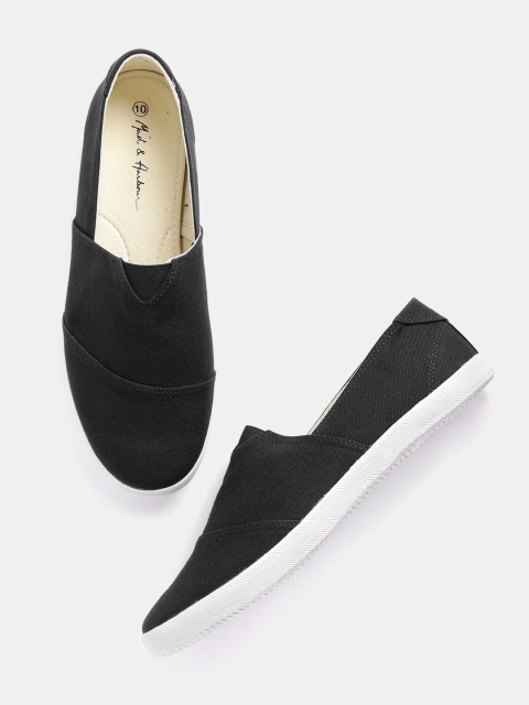 

Mast & Harbour Men Black Canvas Slip-Ons