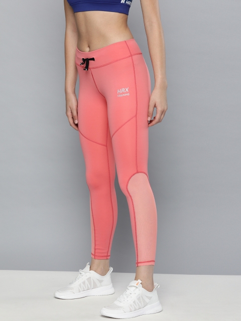 

HRX By Hrithik Roshan Women Desert Rose Solid Skinny Fit Rapid-Dry Antimicrobial Training Tights, Pink