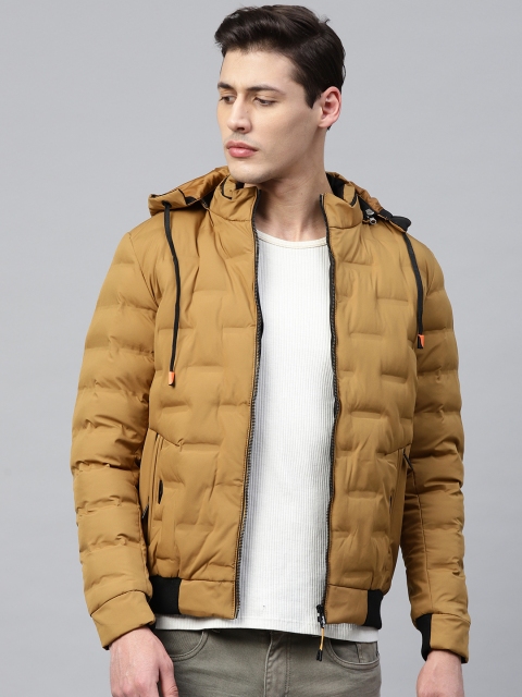 

Fort Collins Men Beige Solid Lightweight Hooded Puffer Jacket