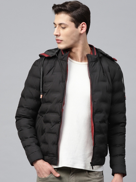 

Fort Collins Men Black Solid Lightweight Hooded Puffer Jacket