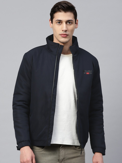 

Fort Collins Men Navy Blue Solid Lightweight Tailored Jacket