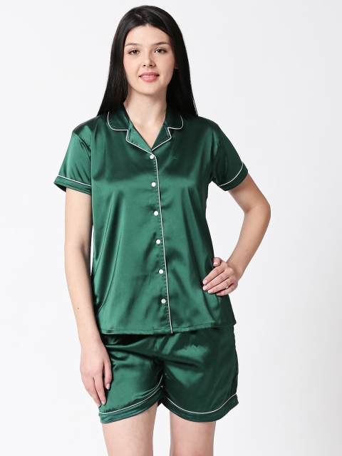 

I like me Women Green Solid Night suit ILM-WFOBS-9210