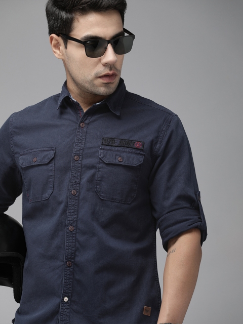 

Roadster Men Navy Blue Regular Fit Solid Casual Shirt