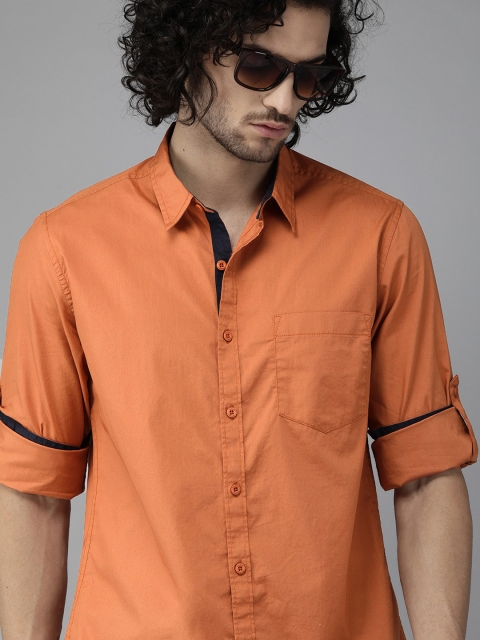 

Roadster Men Orange Regular Fit Solid Casual Shirt