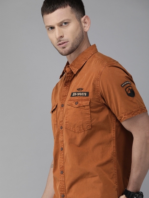 

Roadster Men Brown Regular Fit Printed Casual Shirt