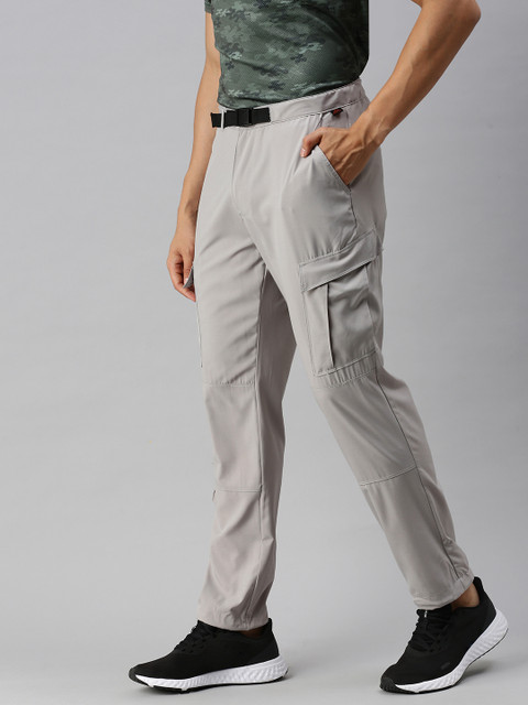 

HRX By Hrithik Roshan Men Grey Solid Mid-Rise Rapid-Dry Anti-Static Outdoor Trousers