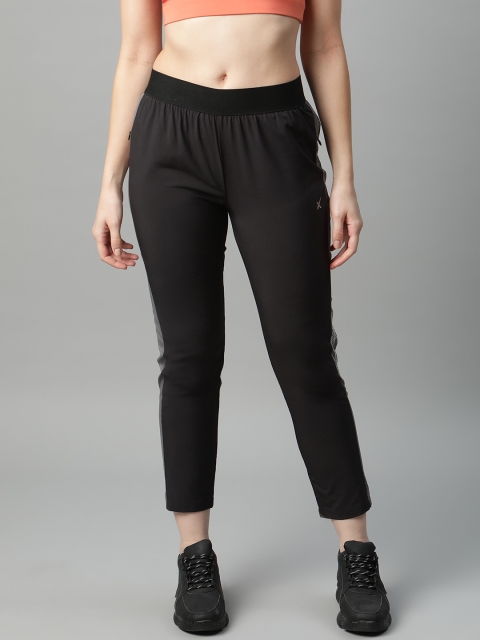 

HRX by Hrithik Roshan Women Black Solid Regular Fit Rapid-Dry Running Track Pants