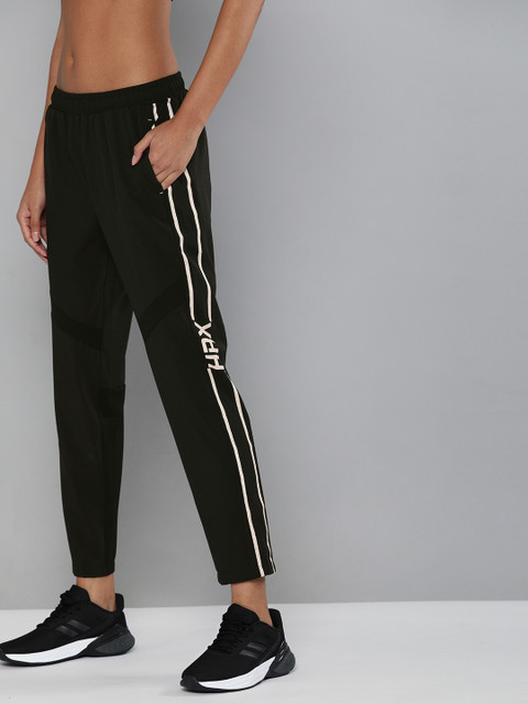 

HRX By Hrithik Roshan Women Black Slim Fit Mid-Rise Rapid-Dry Antimicrobial Track Pants