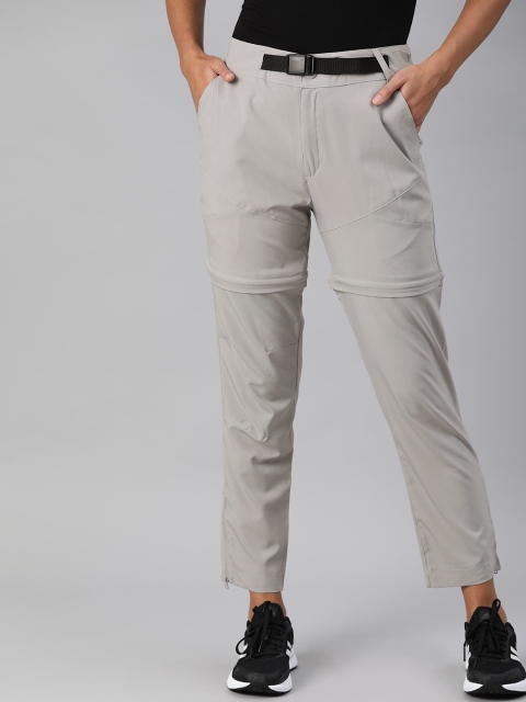 

HRX By Hrithik Roshan Women Grey Solid Detachable Rapid-Dry Antimicrobial Outdoor Trousers