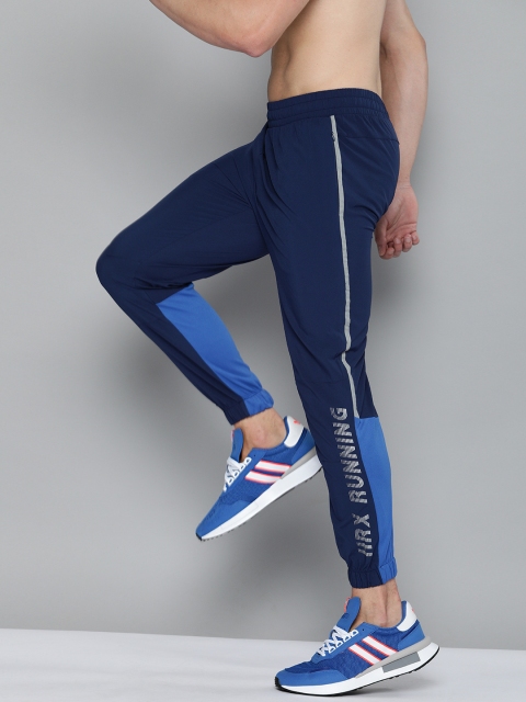 

HRX By Hrithik Roshan Men Estate Blue &Blue Beast Colourblock Slim Fit Rapid-Dry Antimicrobial Running Track Pants