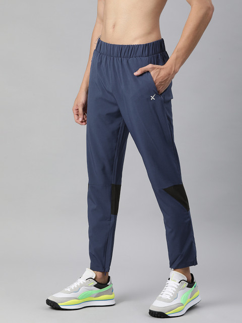 

HRX By Hrithik Roshan Men Navy Blue Slim Fit Rapid-Dry Antimicrobial Training Track Pants