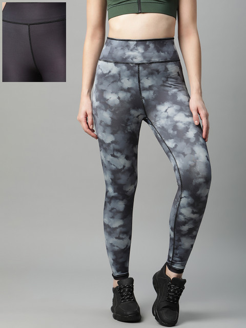 

HRX By Hrithik Roshan Women Jet Black Skinny Fit Reversible Rapid-Dry Training Tights