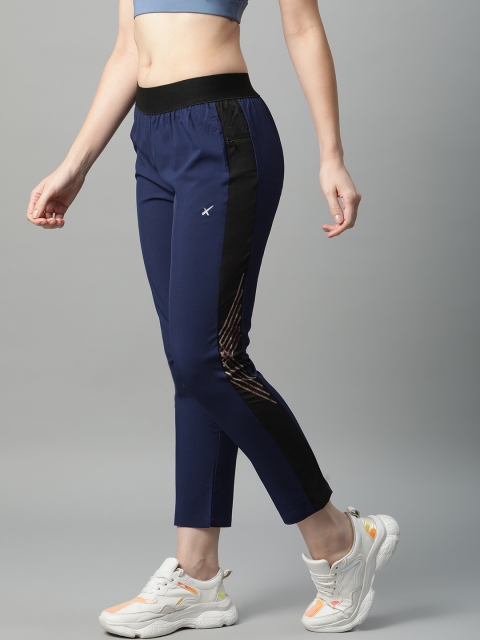 

HRX By Hrithik Roshan Women Medieval Blue Rapid-Dry Antimicrobial Running Track Pants, Navy blue