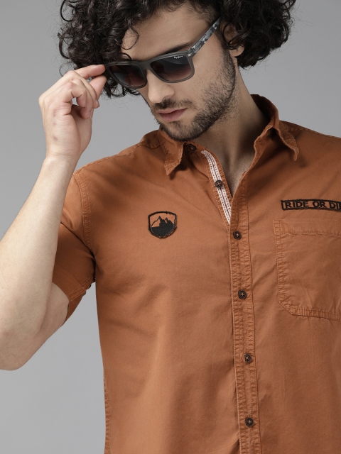 

Roadster Men Fast & Furious Burnt orange Badge Shirt