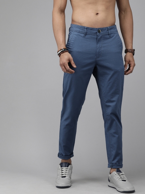 

Roadster Men Blue Tapered Fit Solid Regular Trousers