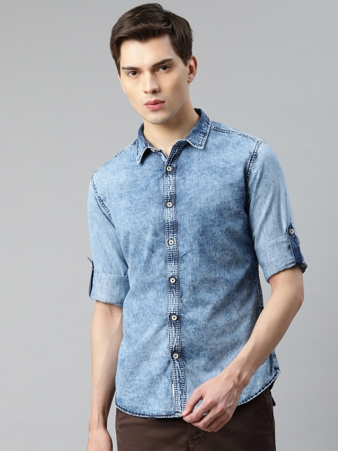 

Roadster Men Blue Regular Fit Solid Pure Cotton Casual Shirt