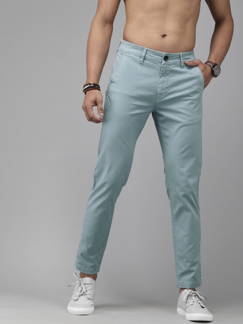 

Roadster Men Blue Tapered Fit Solid Regular Trousers