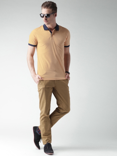 

INVICTUS Peach-Coloured Printed Polo T-shirt