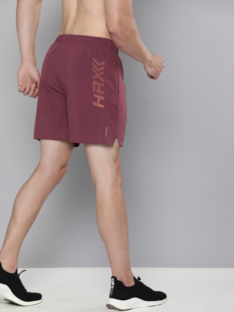

HRX By Hrithik Roshan Men Burgandy Solid Regular Fit Rapid-Dry Antimicrobial Running Shorts, Burgundy