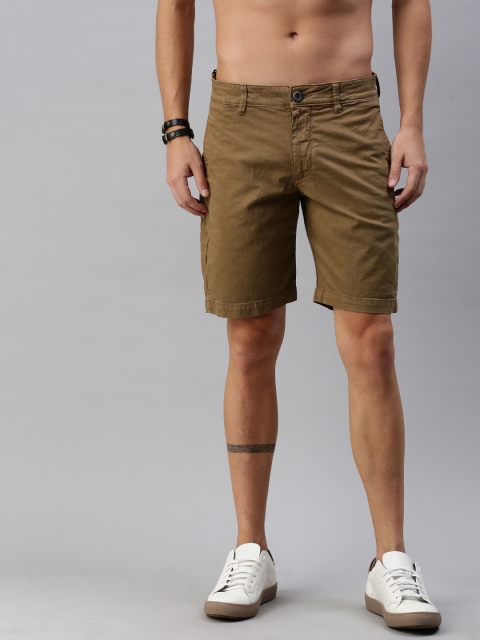 

Roadster Men Brown Self Design Regular Fit Shorts