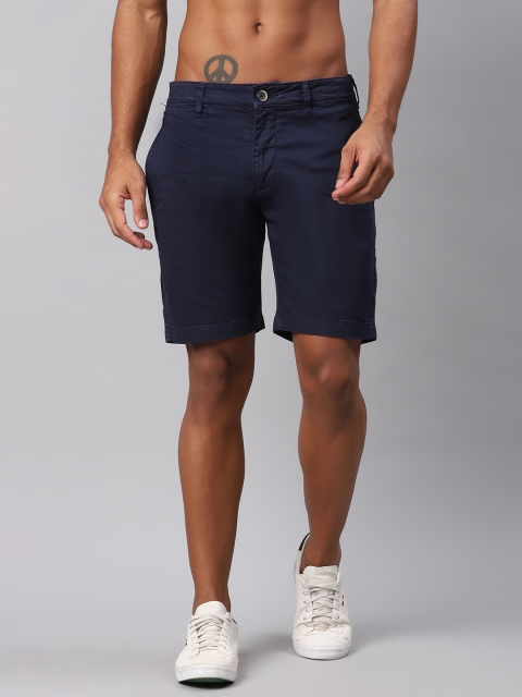 

Roadster Men Navy Blue Solid Regular Shorts