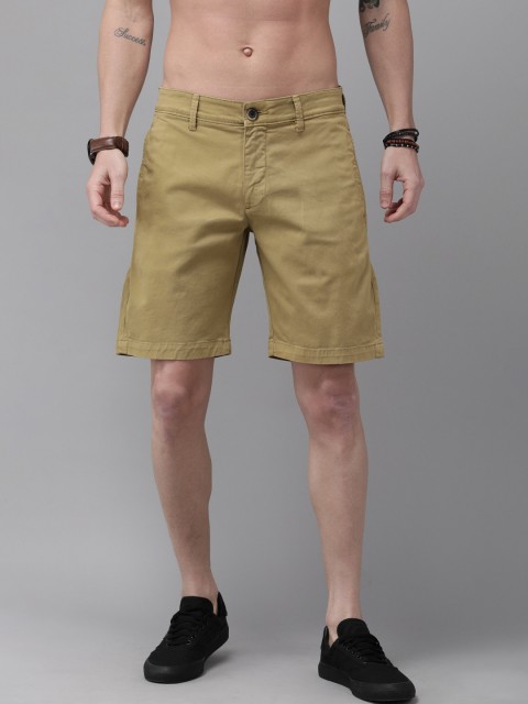

Roadster Men Khaki Solid Regular Fit Chino Shorts