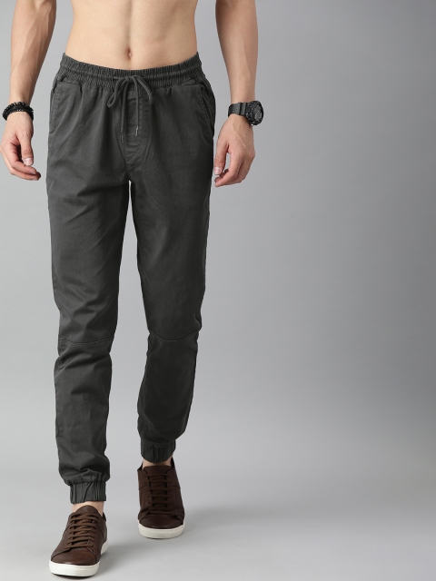 

Roadster Men Charcoal Black Adex Twill Joggers Trousers
