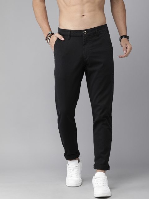 

Roadster Men Black Regular Fit Solid Chinos