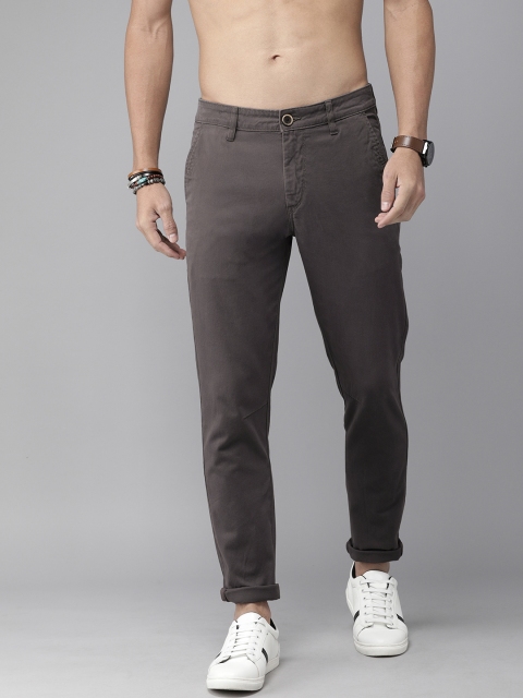 

Roadster Men Grey Regular Fit Solid Chinos