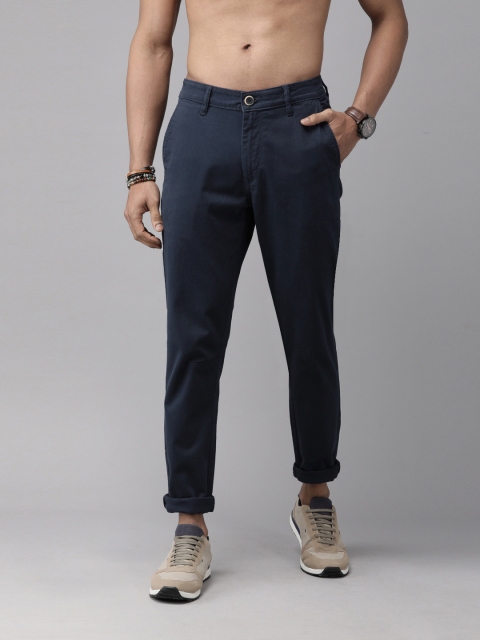 

Roadster Men Navy Blue Regular Fit Solid Regular Trousers