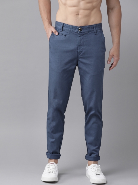 

Roadster Men Blue Regular Fit Solid Trousers