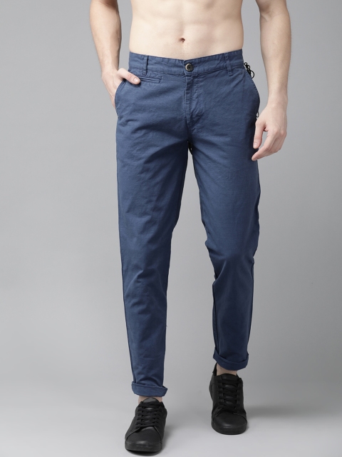 

Roadster Men Navy Blue Regular Fit Solid Trousers