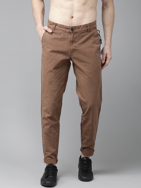 

Roadster Men Brown Regular Fit Solid Trousers
