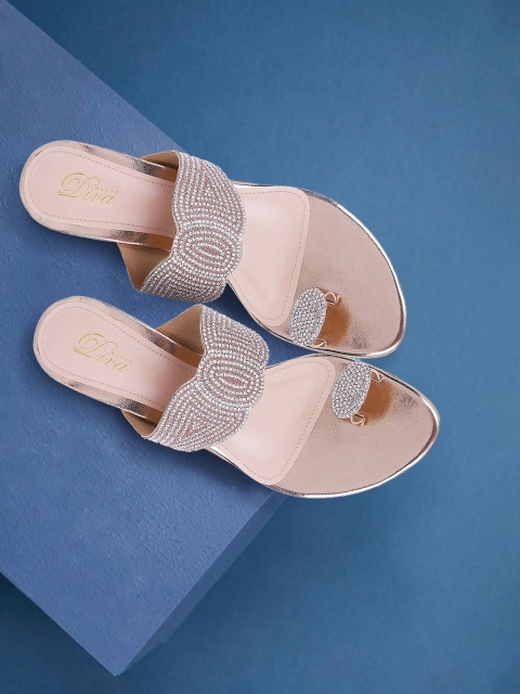 

Mochi Women Gold-Toned & Silver-Toned Embellished Heels