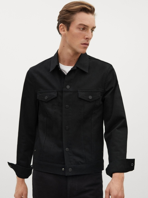 

MANGO MAN Black Sustainable Solid Denim Jacket