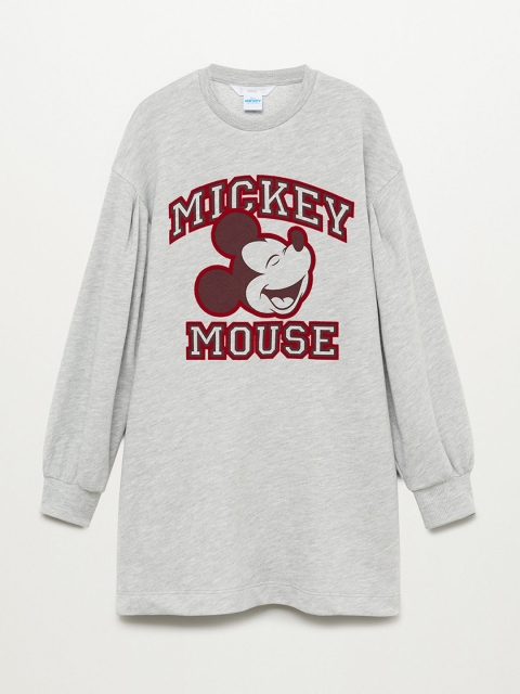 

Mango Kids Girls Grey Melange & Red Mickey Mouse Print Sweatshirt Dress