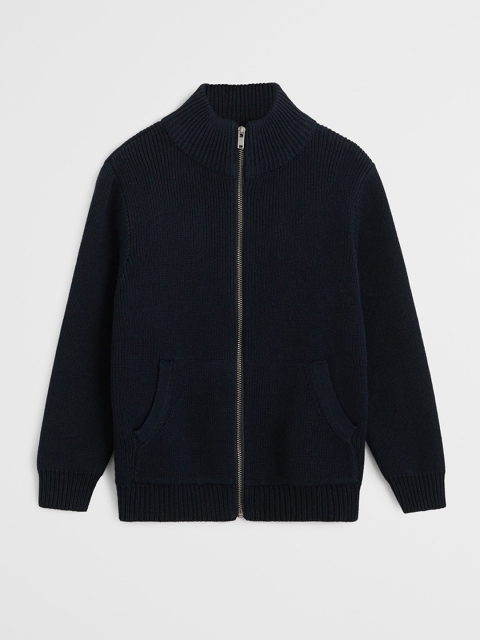 

Mango Kids Boys Navy Blue Solid Sustainable Cardigan