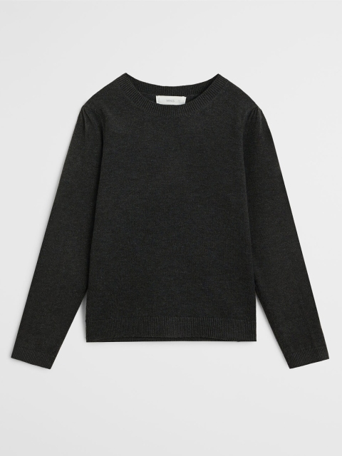 

Mango Kids Girls Charcoal Grey Solid Pullover Sweater