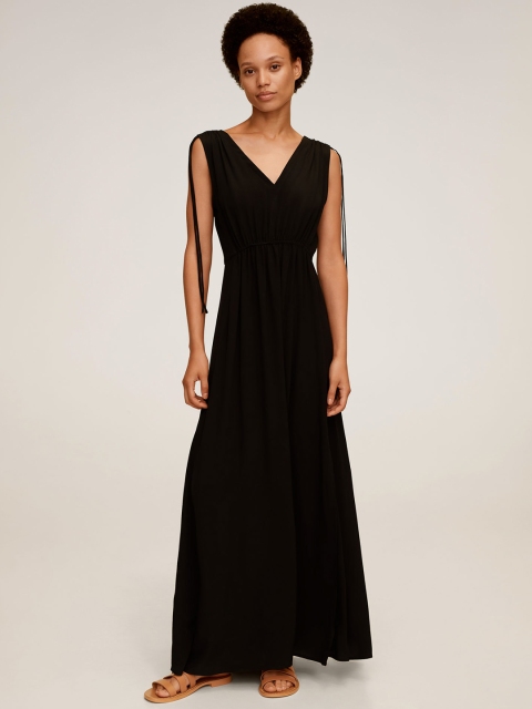 

MANGO Women Black Solid Maxi Dress