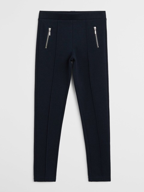 

Mango Kids Girls Navy Solid Treggings, Navy blue