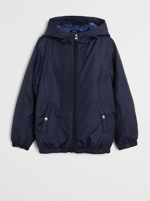 

Mango Kids Boys Navy Blue Solid Hooded Padded Jacket