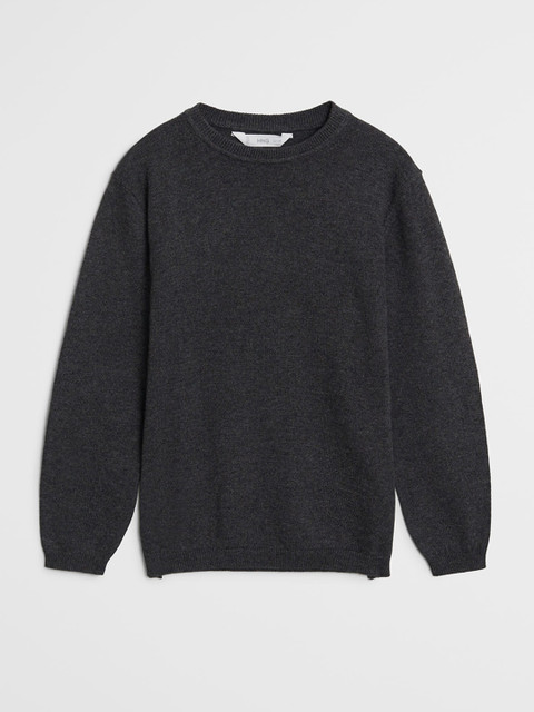 

Mango Kids Boys Charcoal Grey Solid Pullover