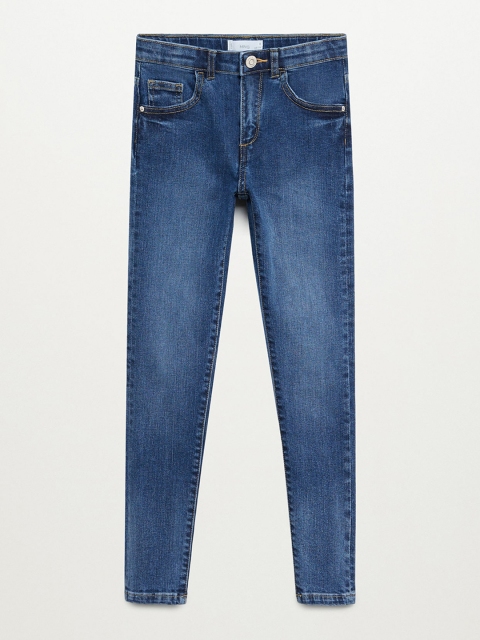 

Mango Kids Girls Blue Skinny Fit Mid-Rise Clean Look Stretchable Jeans