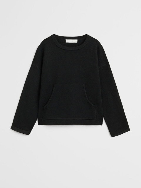 

Mango Kids Girls Black Solid Sustainable Pullover