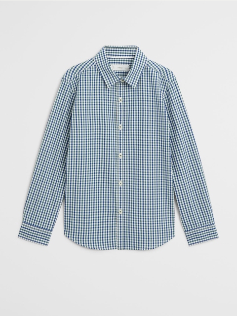 

Mango Kids Boys Blue & Green Regular Fit Checked Casual Shirt